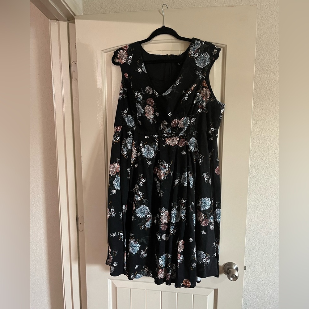 Torrid Floral Pleated Fit & Flare Dress